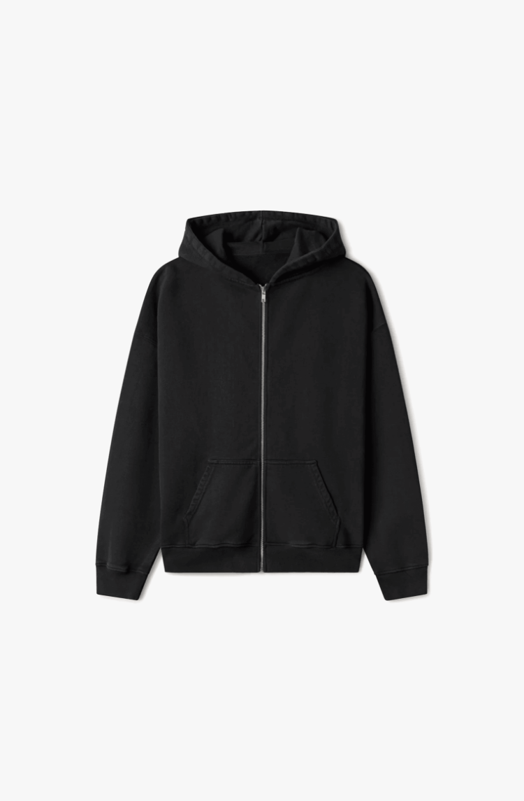 600 GSM 'JET BLACK' FULL-ZIP