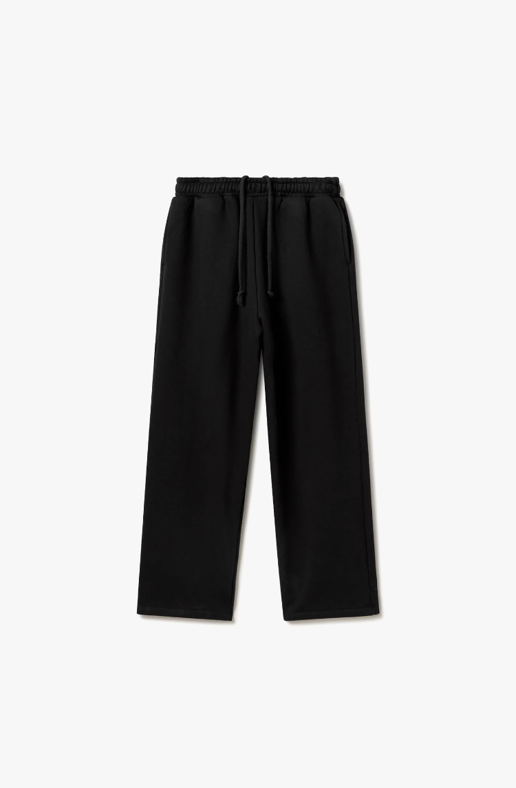 600 GSM 'JET BLACK' STRAIGHT-LEG PANTS